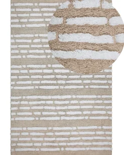 Tapete De Algodao Creme 120 X 180 Cm Ahirli