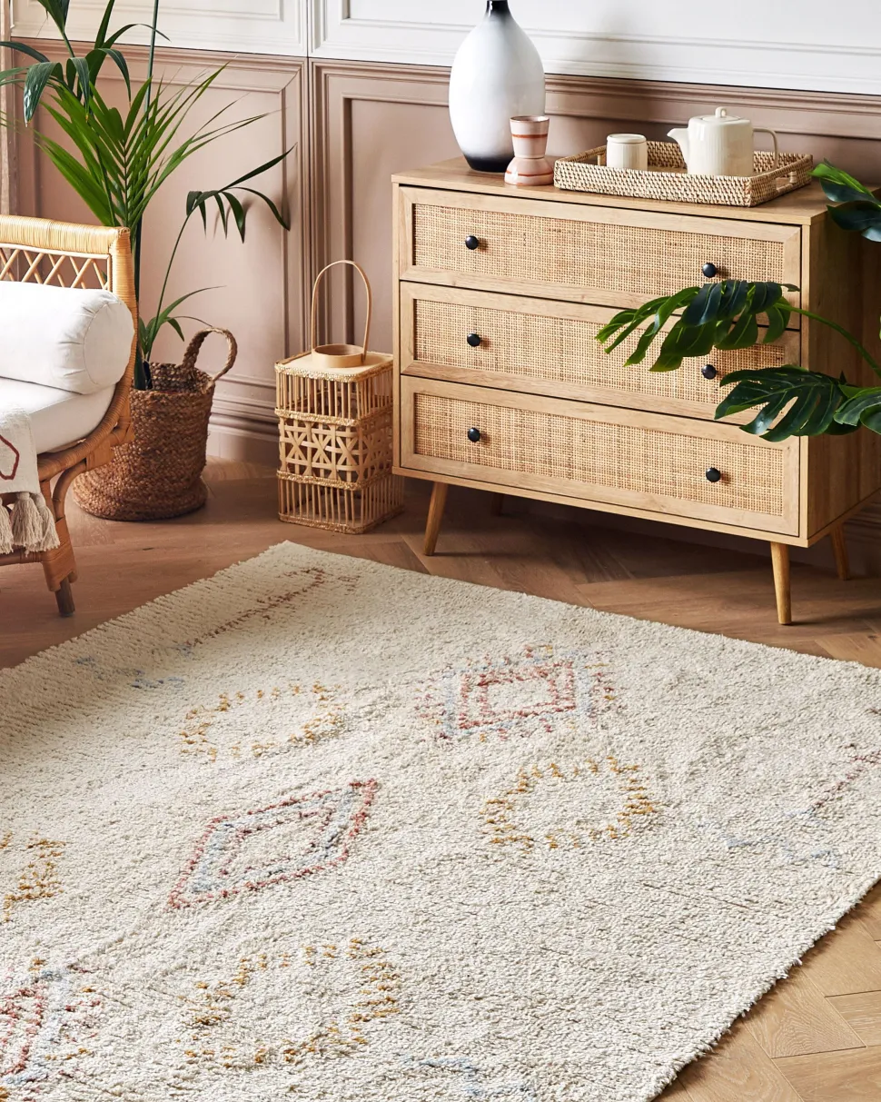 Tapete De Algodao Creme 160 X 230 Cm Bettiah