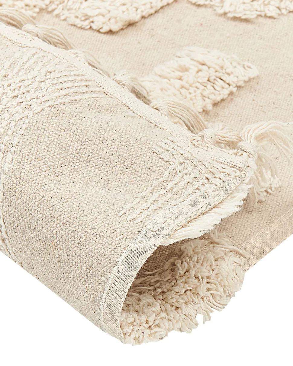 Tapete De Algodao Creme 160 X 230 Cm Itanagar