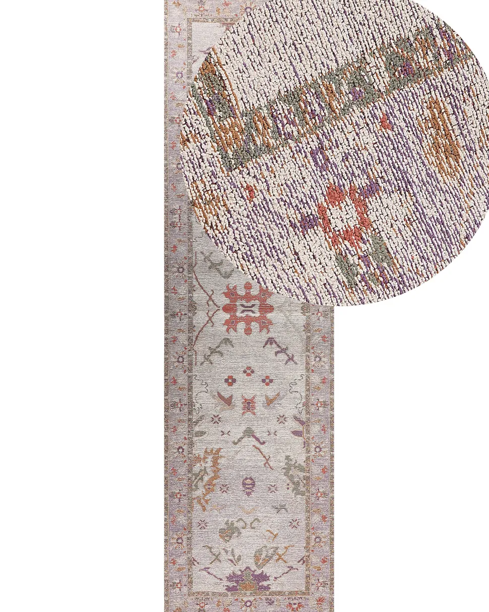 Tapete De Algodao Creme 80 X 300 Cm Yanoba