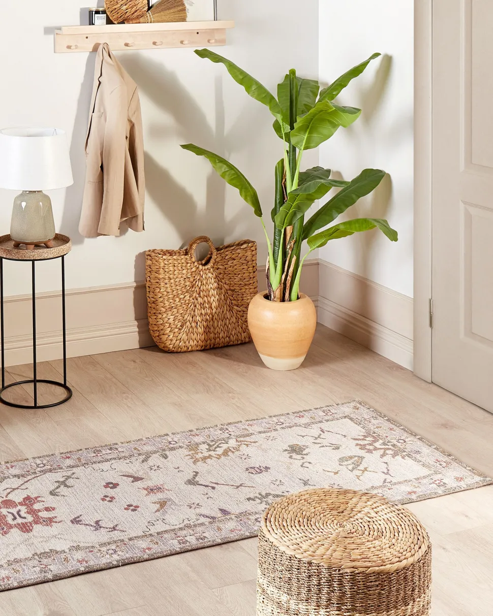 Tapete De Algodao Creme 80 X 300 Cm Yanoba