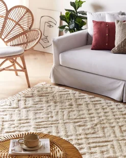 Tapete De Algodao Creme 160 X 230 Cm Ardahan