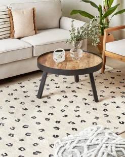 Tapete De Algodao Creme 160 X 230 Cm Afis