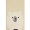 Tapete De Algodao Creme Com Impressao De Urso 80 X 150 Cm Simau