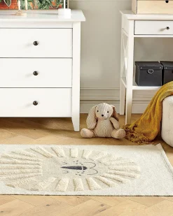 Tapete De Algodao Creme Com Impressao De Leao 80 X 150 Cm Balari