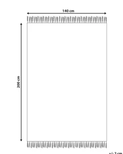 Tapete De Algodao Creme Claro E Azul 140 X 200 Cm Manavgat