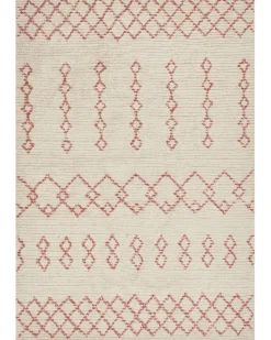 Tapete De Algodao Creme E Rosa 160 X 230 Cm Buxar