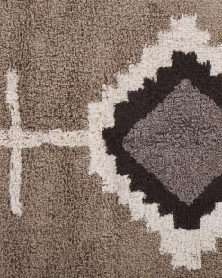 Tapete De Algodao Creme E Castanho 160 X 230 Cm Geyve