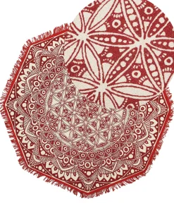 Tapete De Algodao Creme E Vermelho O 120 Cm Mezitili