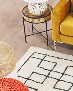 Tapete De Algodao Creme E Preto 160 X 230 Cm Turhal