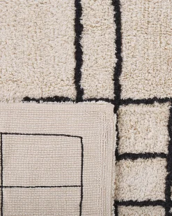 Tapete De Algodao Creme E Preto 160 X 230 Cm Turhal