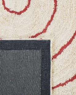 Tapete De Algodao Creme E Vermelho 160 X 230 Cm Tirupati