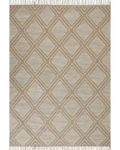 Tapete De Algodao Creme E Branco 160 X 230 Cm Kacem