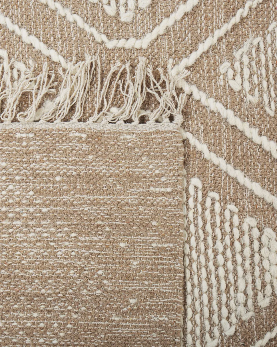 Tapete De Algodao Creme E Branco 160 X 230 Cm Kacem