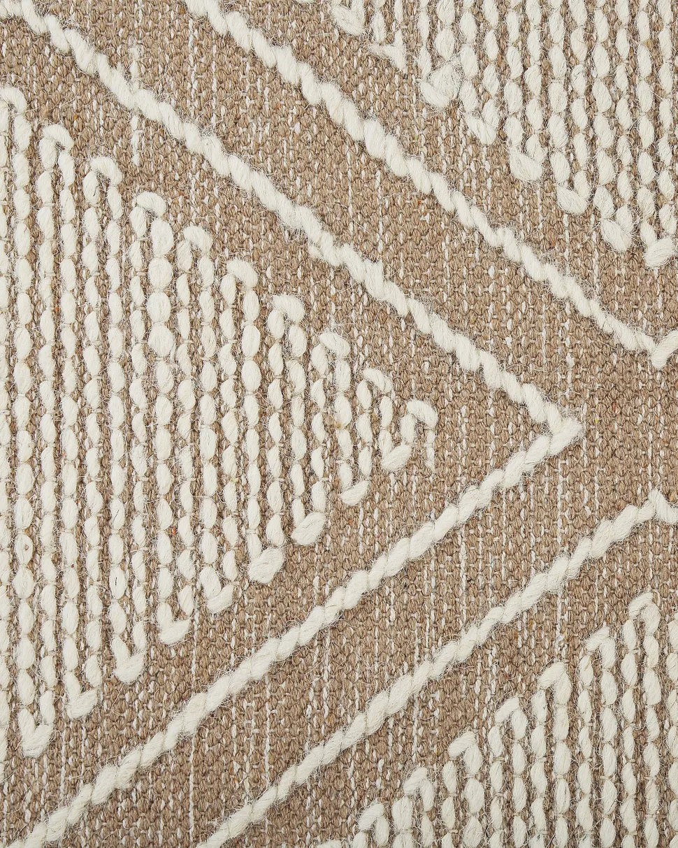 Tapete De Algodao Creme E Branco 160 X 230 Cm Kacem