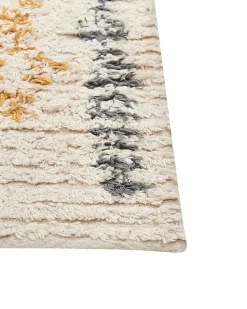 Tapete De Algodao Creme E Amarelo 160 X 230 Cm Kadapa