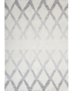 Tapete De Algodao Creme E Cinzento 140 X 200 Cm Pendik