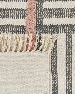 Tapete De Algodao Em Creme E Preto 160 X 230 Cm Muradiye