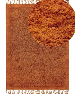 Tapete De Algodao Laranja 140 X 200 Cm Bitlis