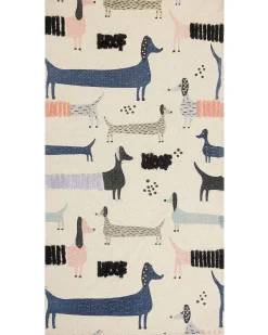 Tapete De Algodao Multicolor Com Impressao De Caes 80 X 150 Cm Temiaj