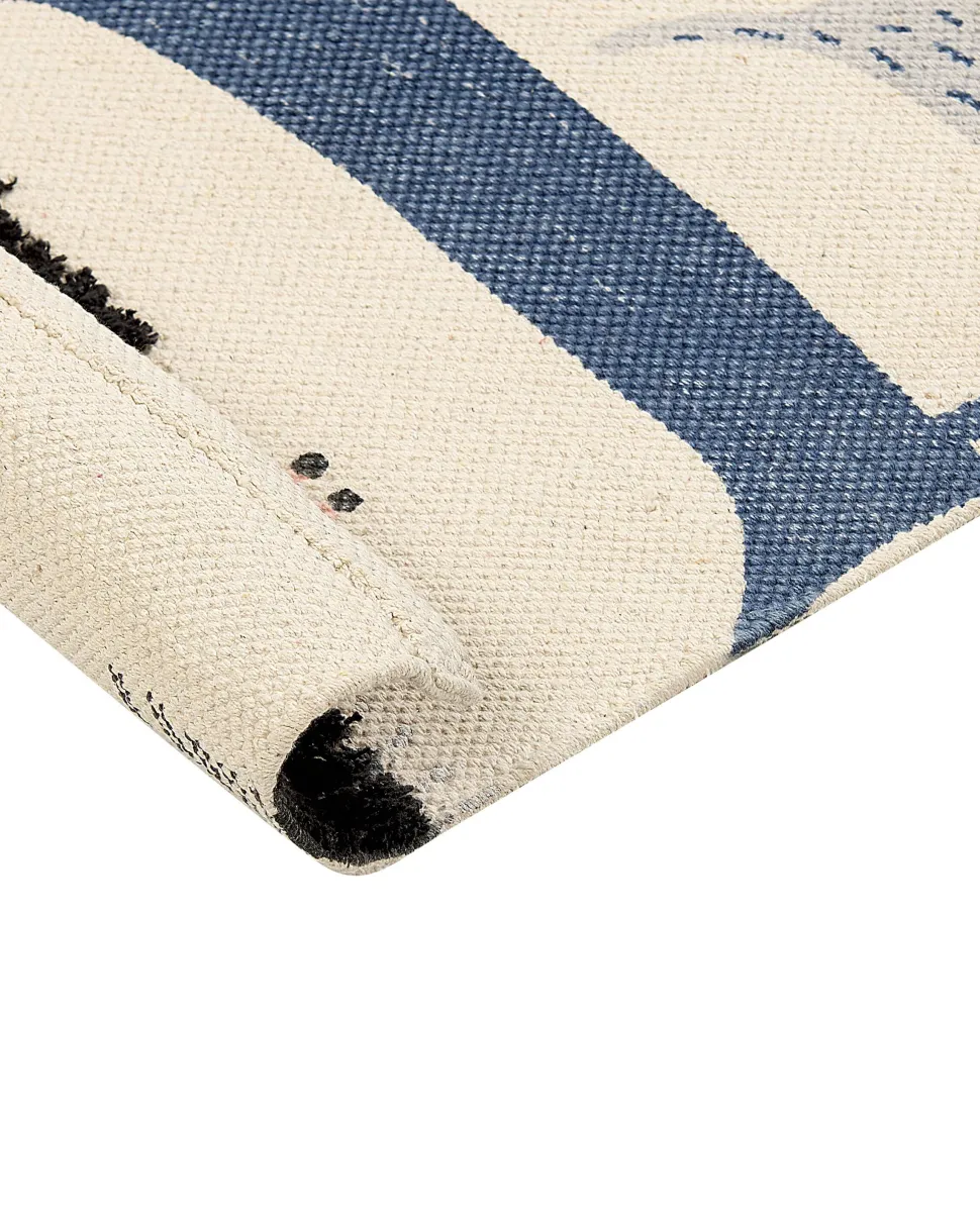 Tapete De Algodao Multicolor Com Impressao De Caes 80 X 150 Cm Temiaj