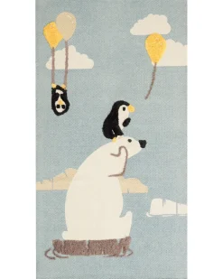 Tapete De Algodao Multicolor Com Impressao De Urso 80 X 150 Cm Barus