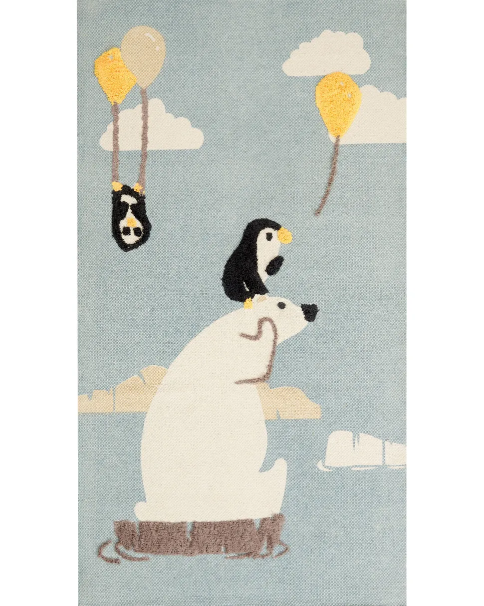 Tapete De Algodao Multicolor Com Impressao De Urso 80 X 150 Cm Barus