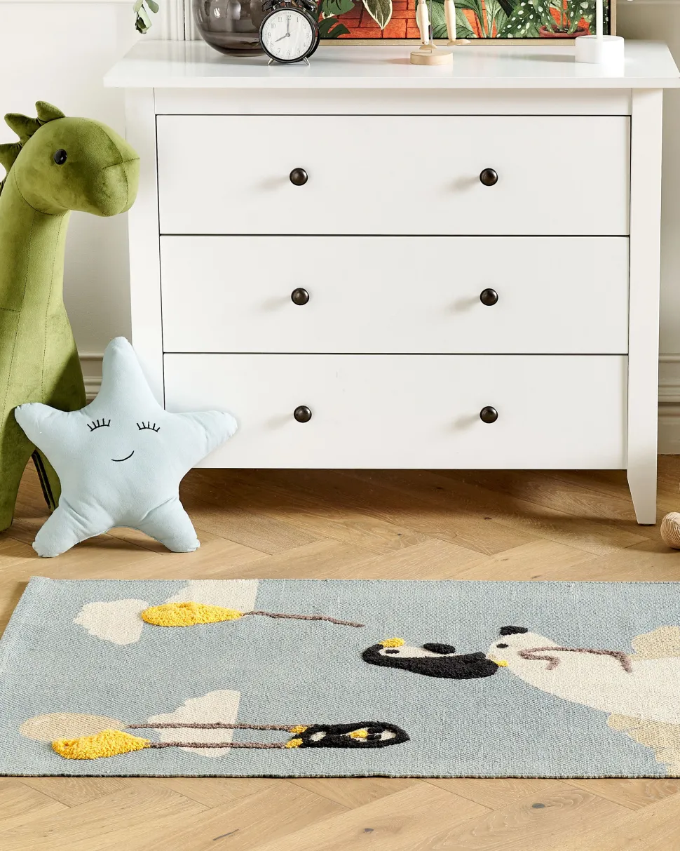 Tapete De Algodao Multicolor Com Impressao De Urso 80 X 150 Cm Barus