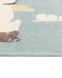 Tapete De Algodao Multicolor Com Impressao De Urso 80 X 150 Cm Barus