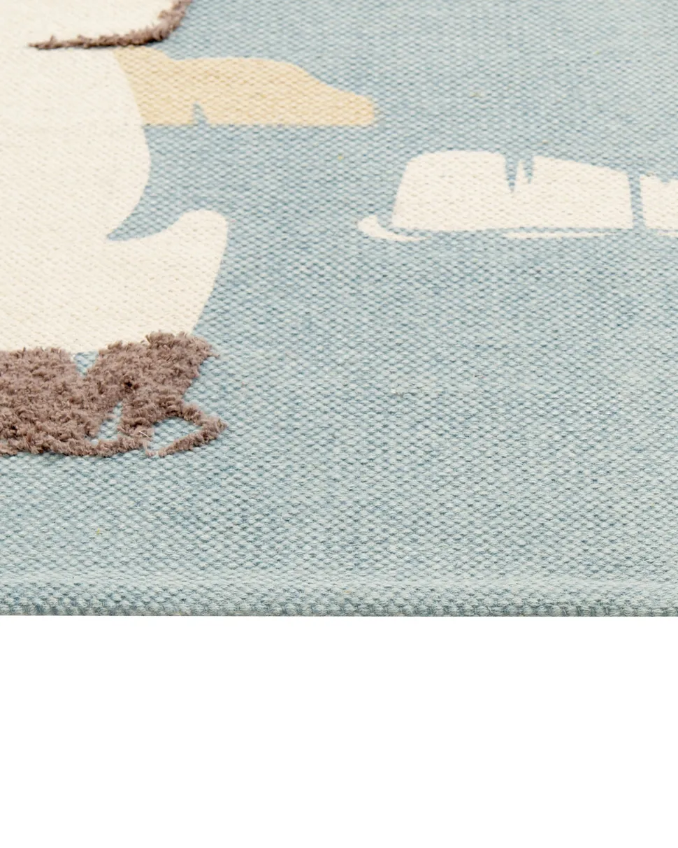 Tapete De Algodao Multicolor Com Impressao De Urso 80 X 150 Cm Barus