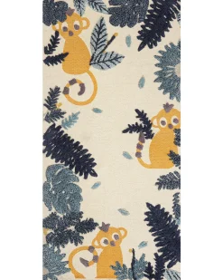 Tapete De Algodao Multicolor Com Impressao Animal 80 X 150 Cm Naibos