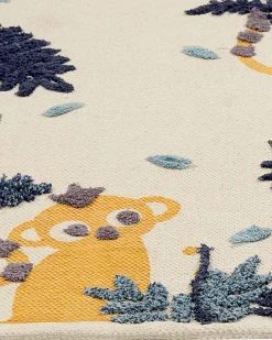 Tapete De Algodao Multicolor Com Impressao Animal 80 X 150 Cm Naibos