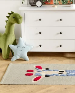 Tapete De Algodao Multicolor Com Impressao De Girafa 80 X 150 Cm Sakubo