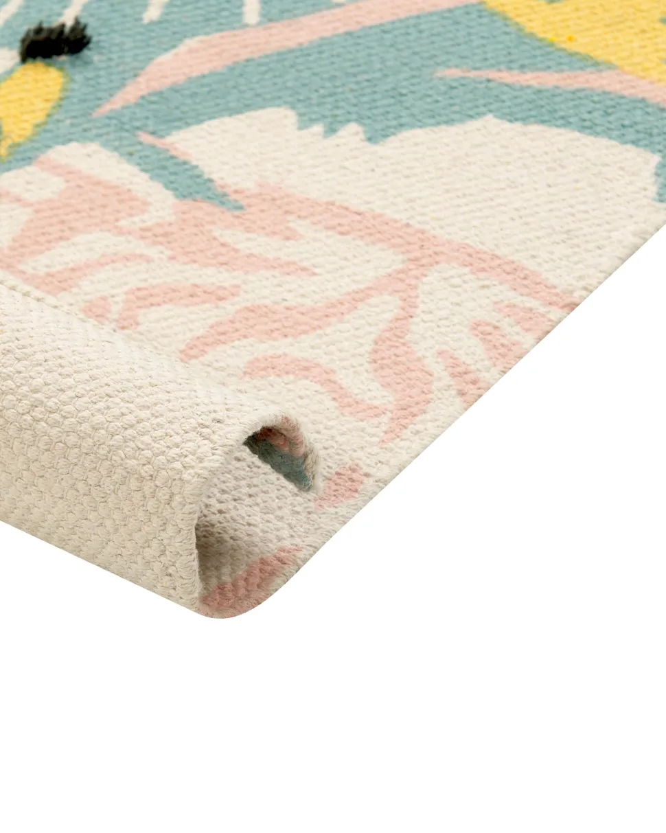 Tapete De Algodao Multicolor Com Impressao De Animal 80 X 150 Cm Tutut