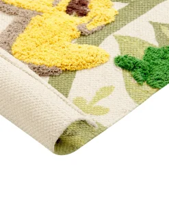 Tapete De Algodao Multicolor Com Impressao Da Selva 80 X 150 Cm Janhto