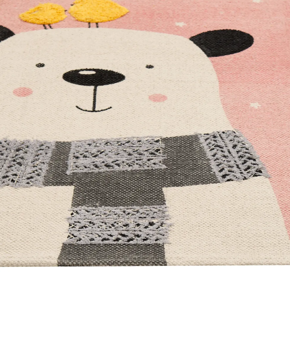 Tapete De Algodao Multicolor Com Impressao De Urso 80 X 150 Cm Tapak