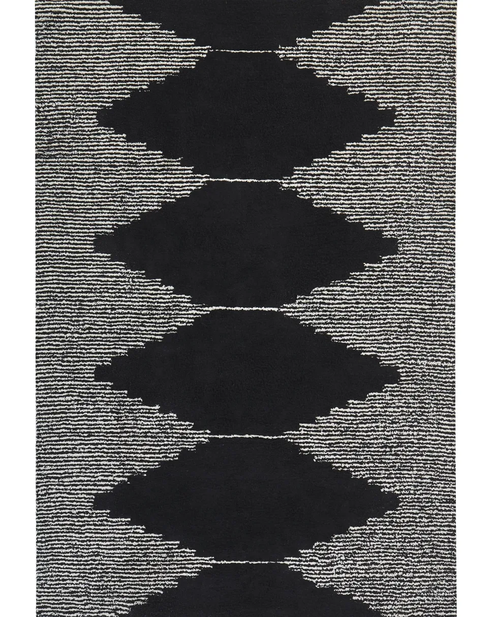 Tapete De Algodao Preto E Branco 160 X 230 Cm Bathinda