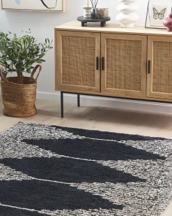 Tapete De Algodao Preto E Branco 160 X 230 Cm Bathinda