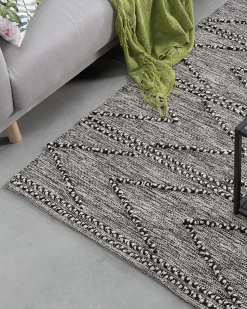 Tapete De Algodao Preto E Branco 160 X 230 Cm Termal