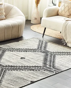 Tapete De Algodao Preto E Branco 160 X 230 Cm Arbaa