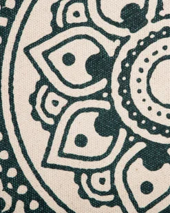 Tapete De Algodao Redondo Creme E Verde O 120 Irice