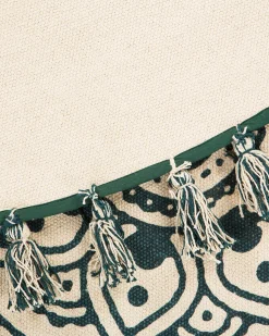 Tapete De Algodao Redondo Creme E Verde O 120 Irice