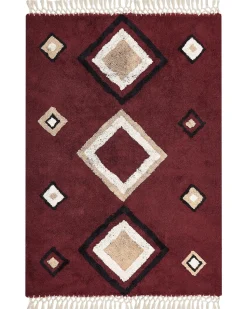 Tapete De Algodao Vermelho 160 X 230 Cm Siirt