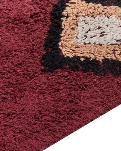 Tapete De Algodao Vermelho 160 X 230 Cm Siirt