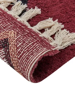 Tapete De Algodao Vermelho 160 X 230 Cm Siirt