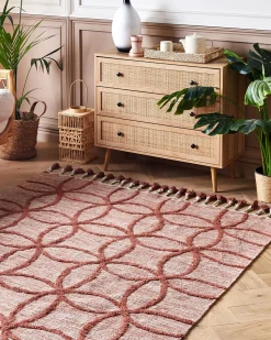 Tapete De Algodao Vermelho 160 X 230 Cm Kirsehir