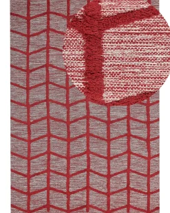 Tapete De Algodao Vermelho 160 X 230 Cm Sivas