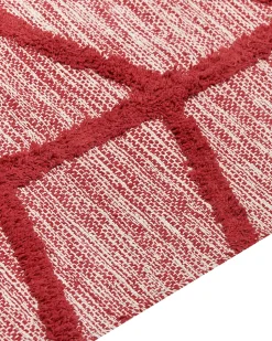Tapete De Algodao Vermelho 160 X 230 Cm Sivas