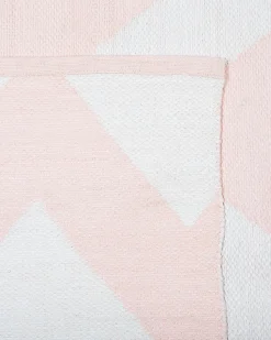 Tapete De Area Branco E Rosa 160 X 230 Cm Konarli