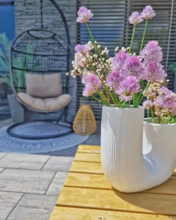 Tapete De Area Redondo Reversivel Azul E Branco 140 Cm Yalak